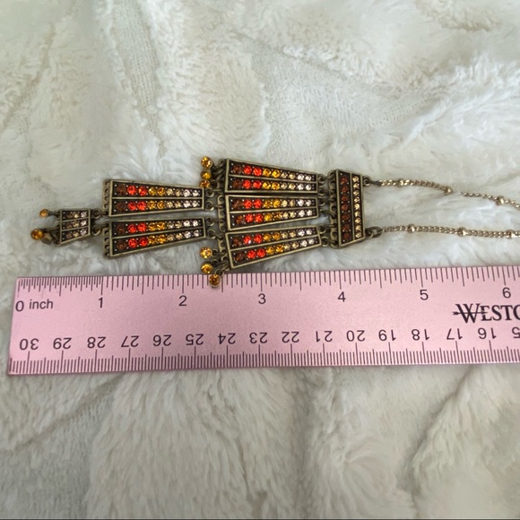 Sequin Brand Long Art Deco Rhinestone Necklace - Picture 10 of 13